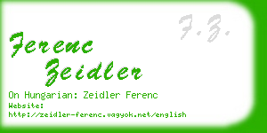 ferenc zeidler business card
